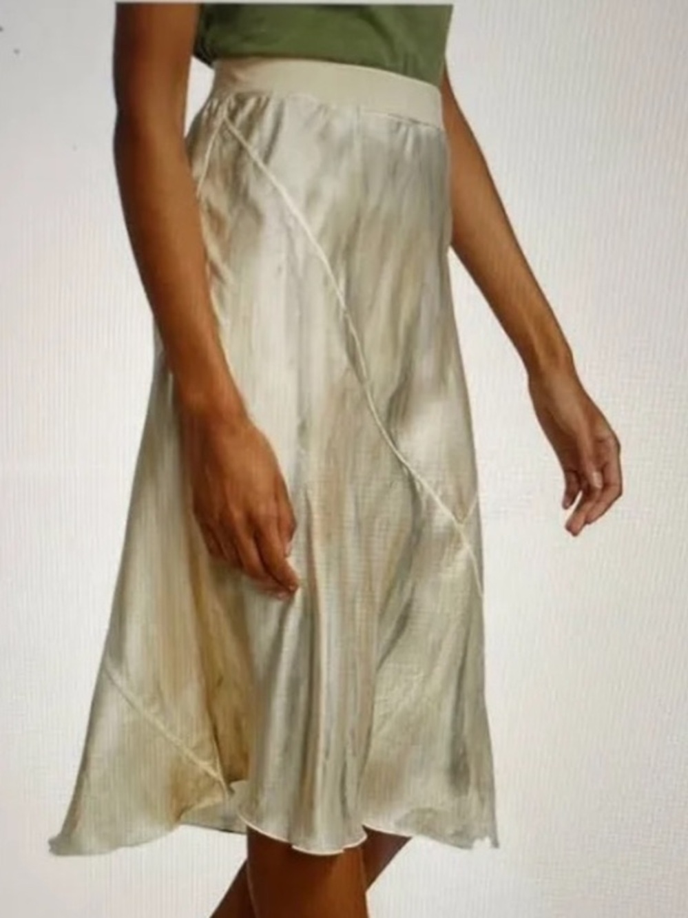 ATM 100% SILK Bias Midi Skirt in Watercolor